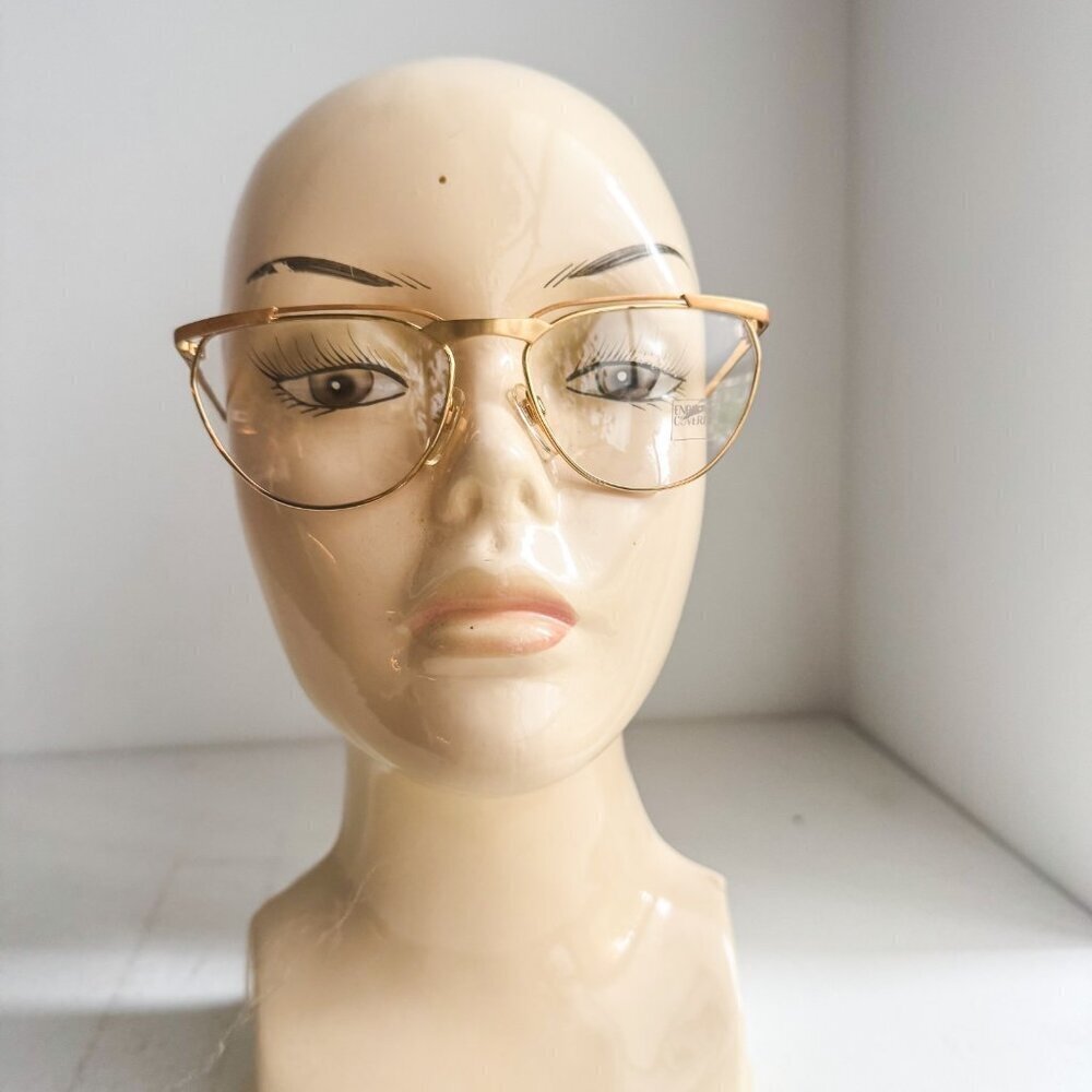 Enrico Coveri Gold Tone Cat Eye Glasses Mod 307-810